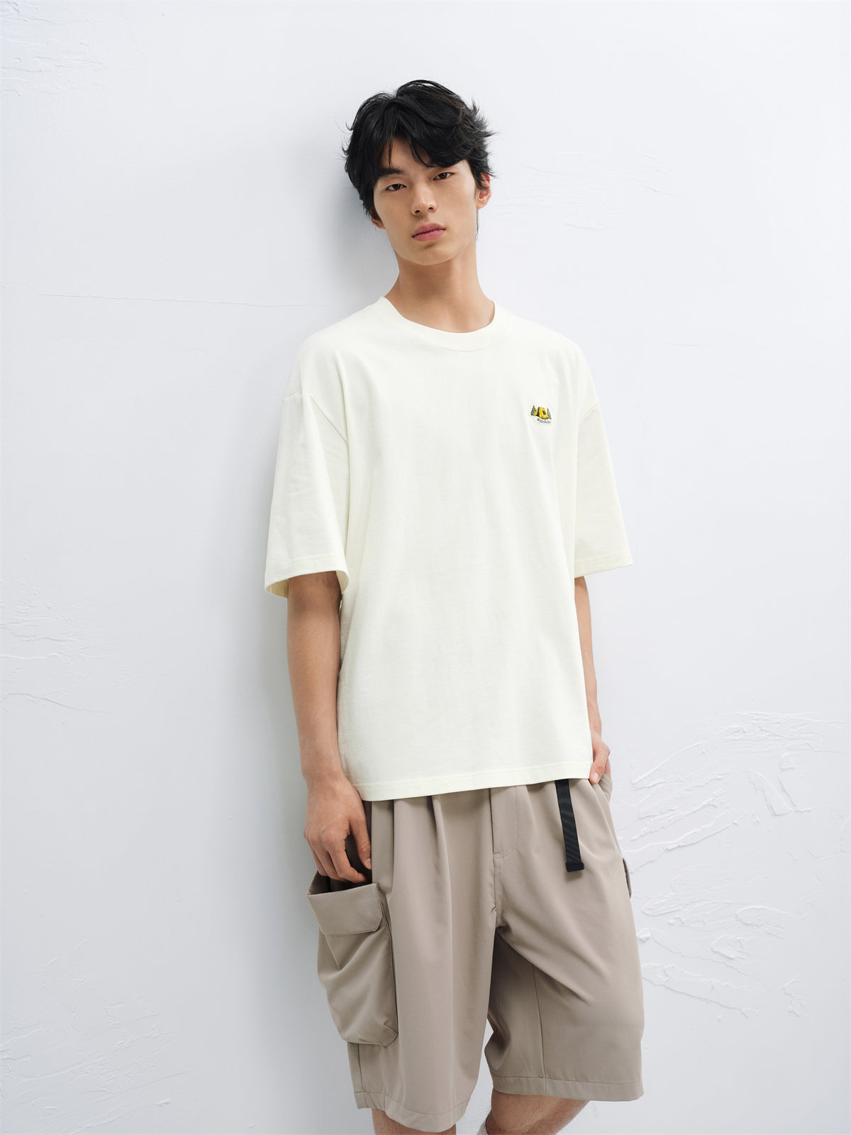 Men's Relaxed-Fit Cotton T-Shirt with Embroidery