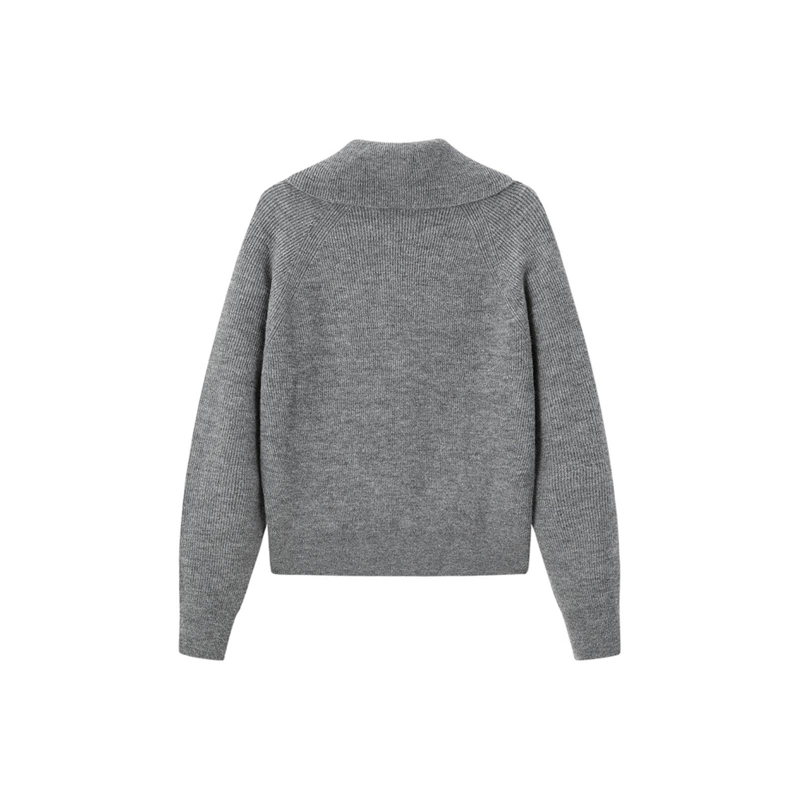 Women's Gray Half Zip Pullover