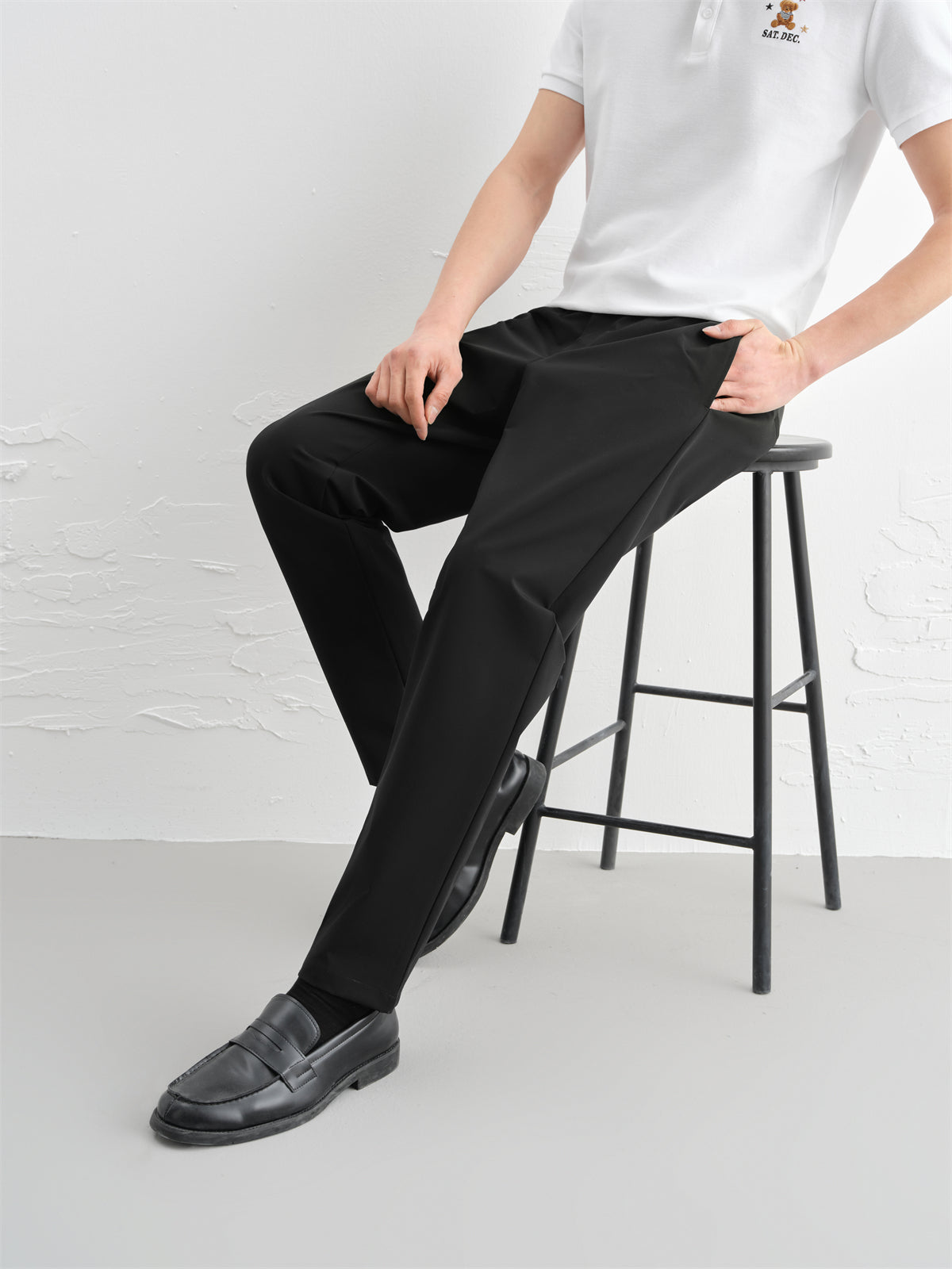 Men's Solid Cropped Business Pants