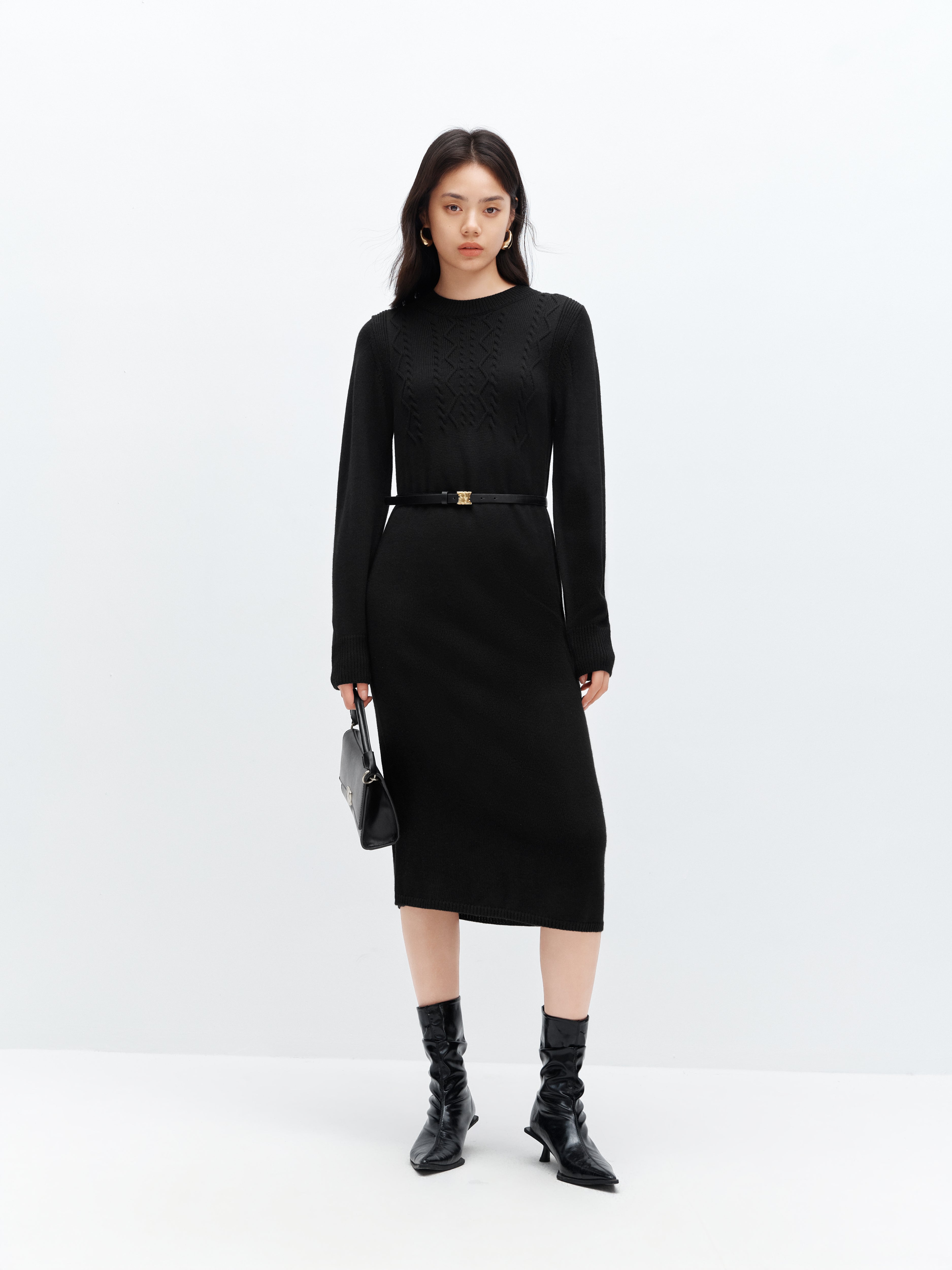 Women's Cable Knit Sweater Dress