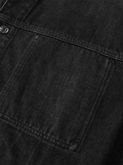 Men's Gradient-Washed Denim Jacket with PU Collar