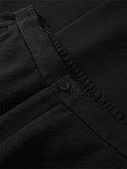 Men's Black Relaxed Curved-Leg Sweatpants