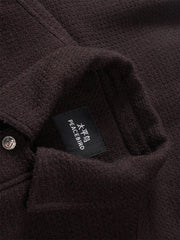 Men's Burgundy Tweed-Texture Tailored Jacket