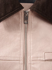 Men's Contrast Textured PU Jacket