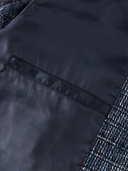 Men's Textured Tweed-Style Jacket with PU Collar