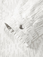 Men's Lettered Textured Jacquard Shirt