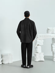 Men's Oversized Utility Shirt with Textured Fabric
