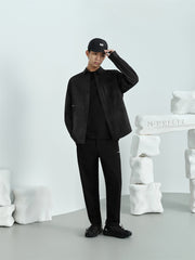 Men's Oversized Utility Shirt with Textured Fabric