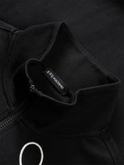 Men's Contrast Embroidered Stand Collar Jacket