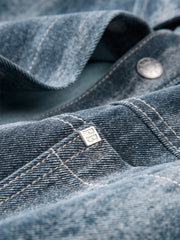 Men's Irregular Gradient-Print Denim Shirt