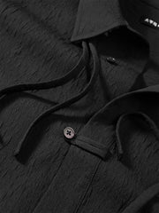 Men's Textured Jacquard Shirt with Frog Buttons