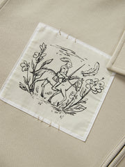 Men's Patch-Detail Textured Half-Zip Sweatshirt