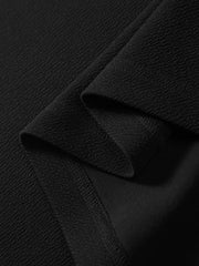 Men's Textured Black Seagull Collar Polo Shirt