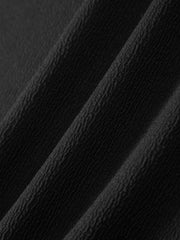 Men's Textured Black Seagull Collar Polo Shirt