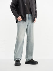 Men's Vintage Washed Straight-Leg Jeans