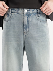 Men's Vintage Washed Straight-Leg Jeans