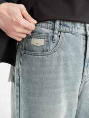 Men's Vintage Washed Straight-Leg Jeans