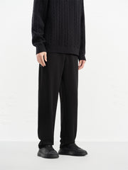 Men's Elastic-Waist Straight-Leg Dress Trousers