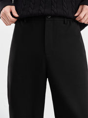Men's Elastic-Waist Straight-Leg Dress Trousers
