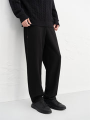 Men's Elastic-Waist Straight-Leg Dress Trousers