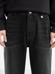 Men's Washed Distressed Tapered Jeans