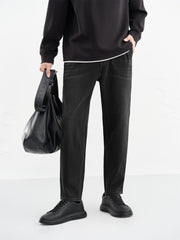 Men's Washed Distressed Tapered Jeans