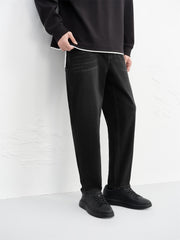 Men's Washed Distressed Tapered Jeans