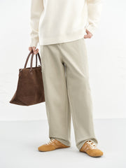 Men's Basic Elastic-Waist Wide-Leg Pants