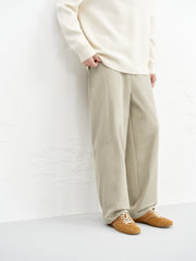 Men's Basic Elastic-Waist Wide-Leg Pants