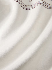 Men's Contrast Embroidered Faux Suede Jacket