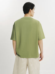 Men's Green Embossed Letter T-Shirt