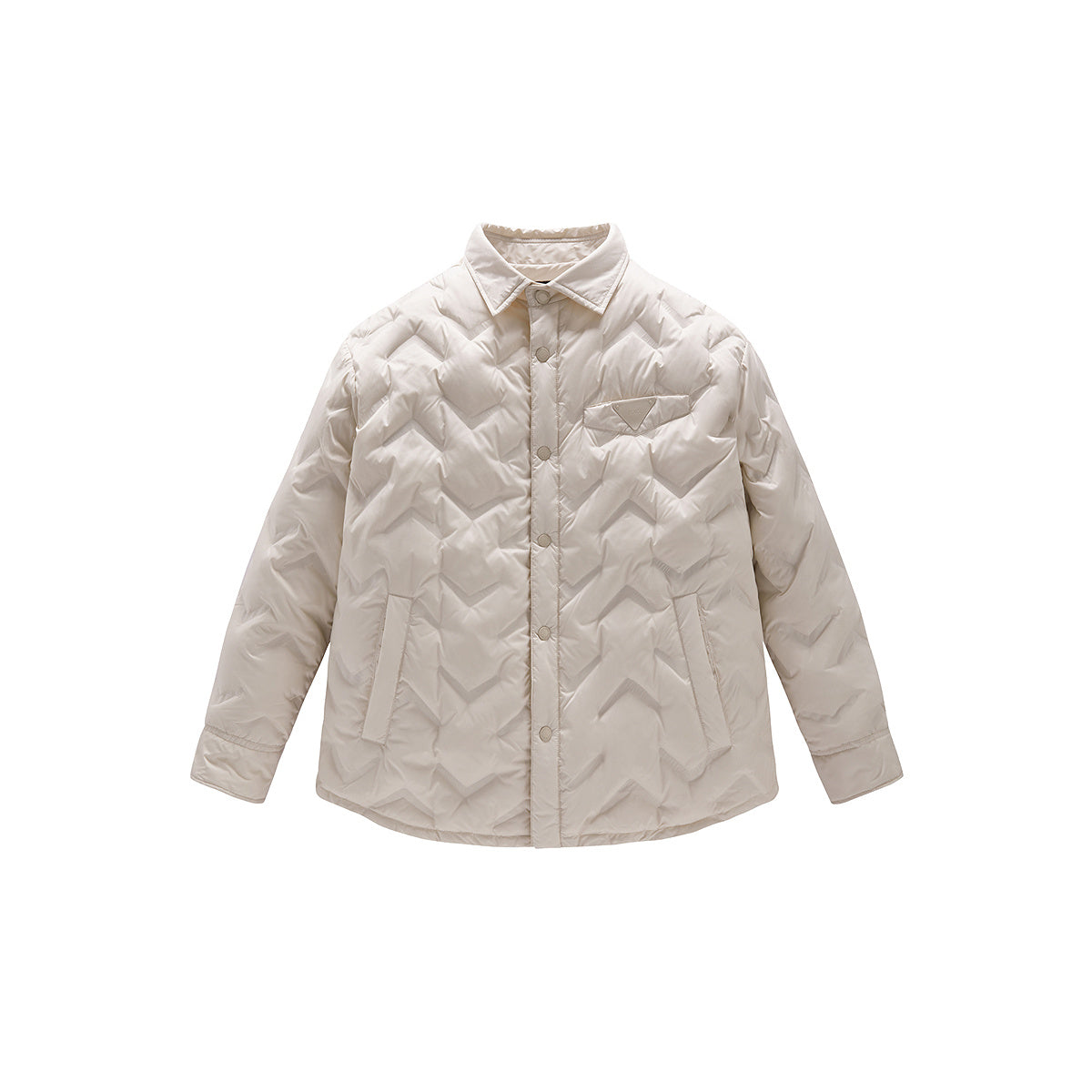 Men's Khaki Embossed Label Puffer Jacket