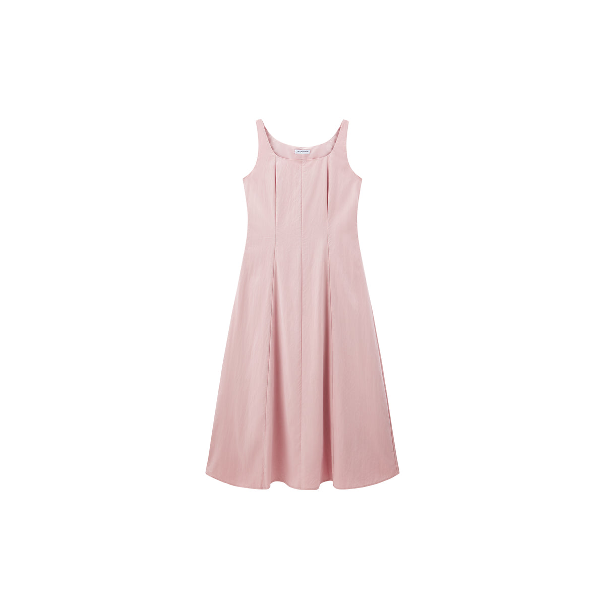 Women's Pink Square-Neck A-Line Sleeveless Dress