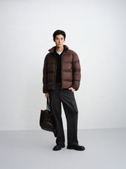 Men's Puffer Down Jacket with Back Print