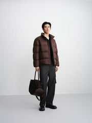 Men's Puffer Down Jacket with Back Print