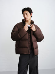 Men's Puffer Down Jacket with Back Print