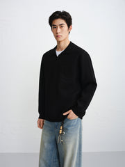 Men's Contrast Layered-Look Collar Pullover
