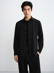 Men's Slim-Fit Embroidered Business Shirt