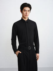 Men's Slim-Fit Embroidered Business Shirt