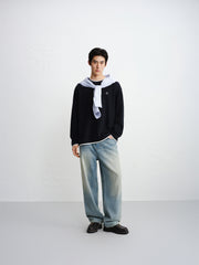 Men's Layered-Look Embroidered Waffle T-Shirt
