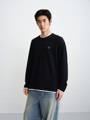 Men's Layered-Look Embroidered Waffle T-Shirt