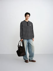 Men's Contrast-Stripe Long-Sleeve T-Shirt