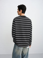 Men's Contrast-Stripe Long-Sleeve T-Shirt
