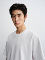 Men's Solid Embroidered Short-Sleeve T-Shirt