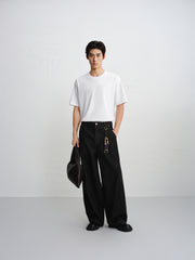 Men's Solid Embroidered Short-Sleeve T-Shirt