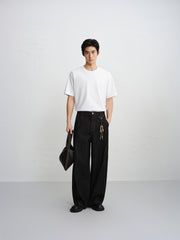 Men's Solid Embroidered Short-Sleeve T-Shirt