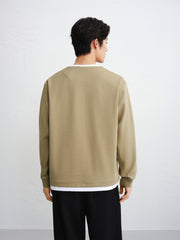 Men's Contrast Layered-Look Henley T-Shirt