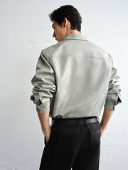 Men's Allover Textured Jacquard Shirt