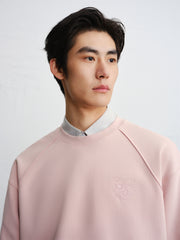 Men's Loose-Fit Embroidered Crewneck Sweatshirt