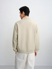 Men's Patch-Detail Textured Half-Zip Sweatshirt